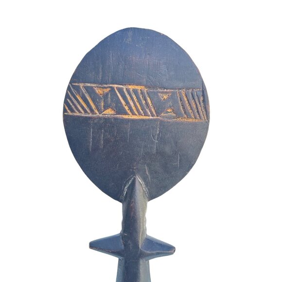 African Fertility Doll Statue Wood Hand-Carved Tribal Art Akuaba - Picture 8 of 9